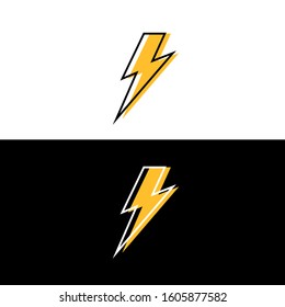 thunder lightning logo icon design