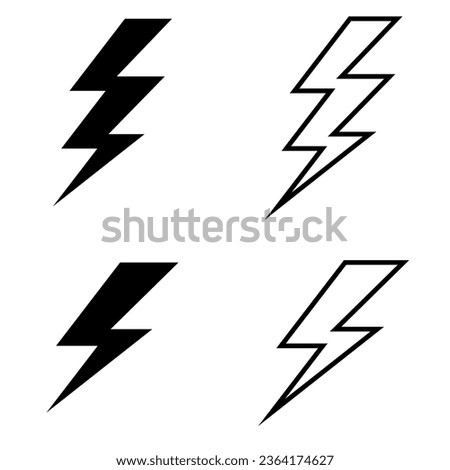 Thunder Lightning Power Charge Electric Electricity Electrified Icon Sign Logo Emblem Badge Sticker Vector EPS PNG Transparent No Background Clip Art Vector EPS PNG  Foto d'archivio © 