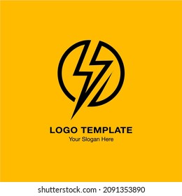 Donnerblitz-Symbol mit Circle-Logo-Design
