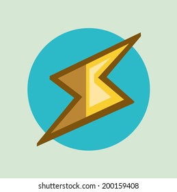 thunder lightning symbol flat design
