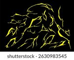 Thunder lightning vector electric power effect Lightning impact energy effect cartoon vector
