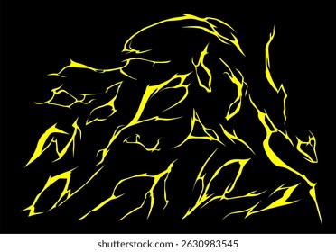 Thunder lightning vector electric power effect Lightning impact energy effect cartoon vector
