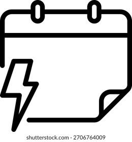 Vector de ilustración de icono de línea de trueno