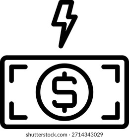 Vector de ilustración de icono de línea de trueno