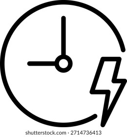 Vector de ilustración de icono de línea de trueno