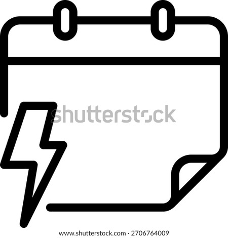 thunder line icon illustration vector