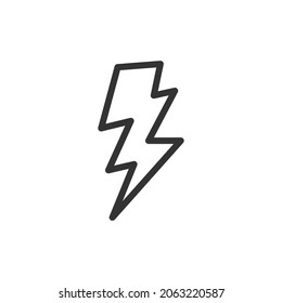 Thunder line icon, sign or symbol. Premium pictogram in trendy outline style. Thunder pixel perfect vector icon isolated on a white background.