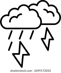 Diseño de icono de Vector de línea Thunder