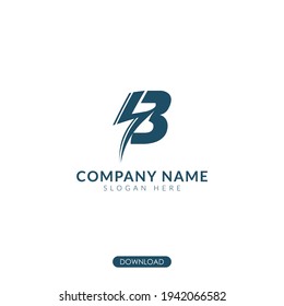 thunder logo with B concept. electrical technology logo