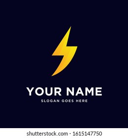 Thunder logo design in modern style