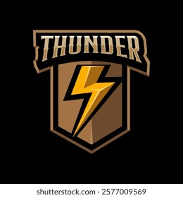 Thunder logo design for team sports and gaming