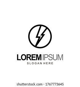 thunder logo design template and vector