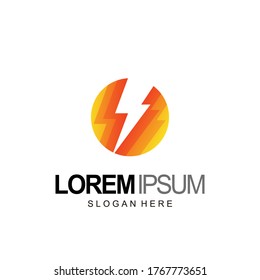 thunder logo design template and vector