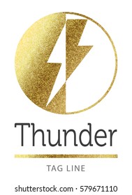 thunder logo in golden
