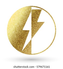 thunder logo in golden