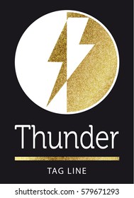 thunder logo in golden