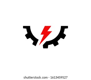 Thunder logo hear vector service 