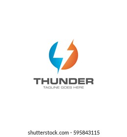 thunder logo icon vector template