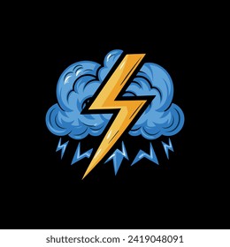 Plantilla de ilustración de logotipo trueno, logotipo de flash