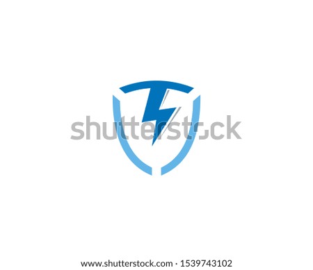 Thunder logo shield vector bolt 