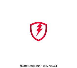 Thunder logo shield vector design 