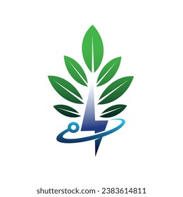 Thunder logo with tree concept