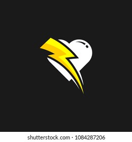 Thunder love and bolt lightning flash logo icon template design. Power energy vector illustration