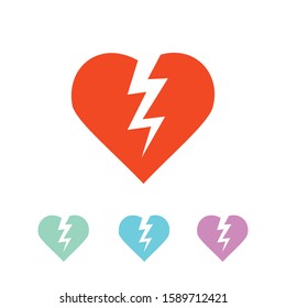 Thunder Love Icon Romance Spirit Colorful Vector Set