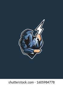 Thunder mascot logo  esport logo