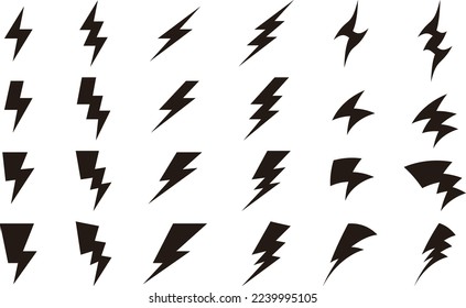 Thunder material. Lightning bolt icon. stormy weather.