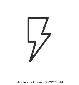 Thunder minimal line icon. Web stroke symbol design. Thunder sign isolated on a white background. Premium line icon.