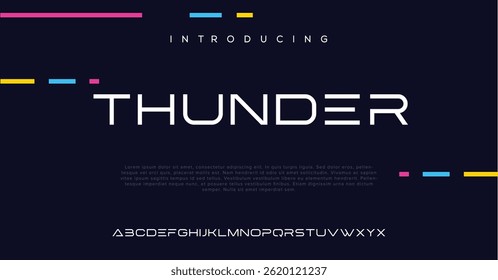 Thunder Modern clean sans serif display font vector