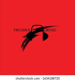 Thunder music illustrator logo design