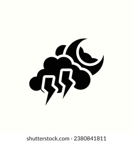 thunder, night black icon, isolated icon in light background, perfect for website, blog, logo, graphic design, social media, UI, mobile app