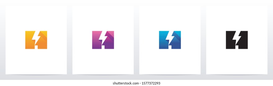 Thunder On A Letter Logo Design H