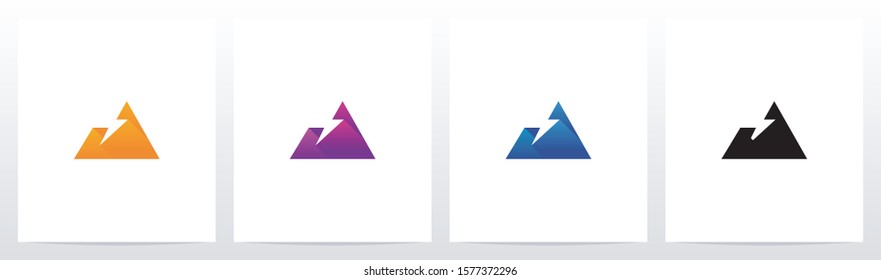 Thunder On A Letter Logo Design A