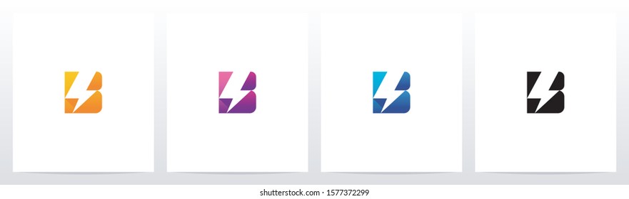 Thunder On A Letter Logo Design B
