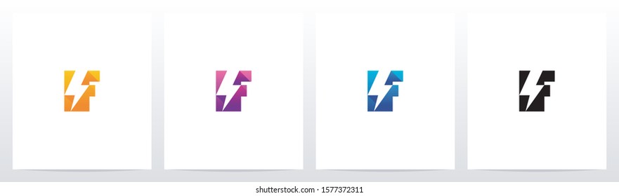 Thunder On A Letter Logo Design F