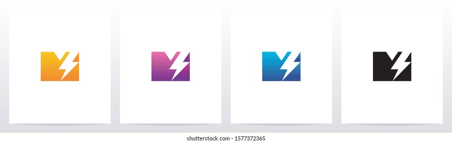 Thunder On A Letter Logo Design M