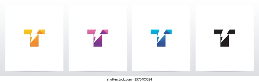 Thunder On A Letter Logo Design T