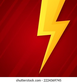 Thunder on red background. Thunder flash. thunder symbol.