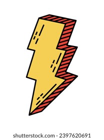 thunder pop art style illustration vector isolated