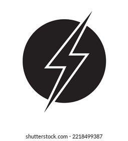 thunder power lightning circle run logo vector