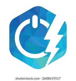 Thunder power vector logo design icon. flash on off button logo illustration.