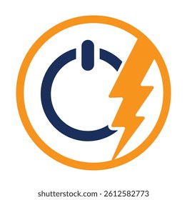 Thunder power vector logo design icon. flash on off button logo illustration.