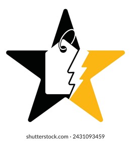 Thunder price tag star shape concept logo design icon vector. 