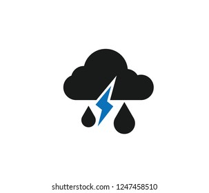 Thunder and rain icon