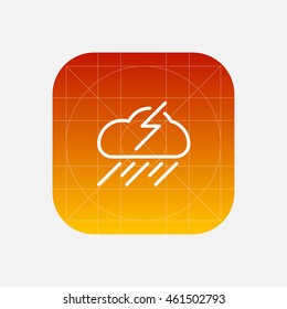 thunder and rain icon. weather line icon