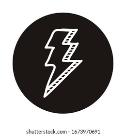 thunder ray doodle block style icon vector illustration design