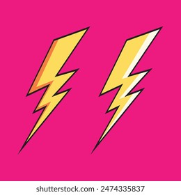 Thunder Retro Stil Design auf rotem Hintergrund